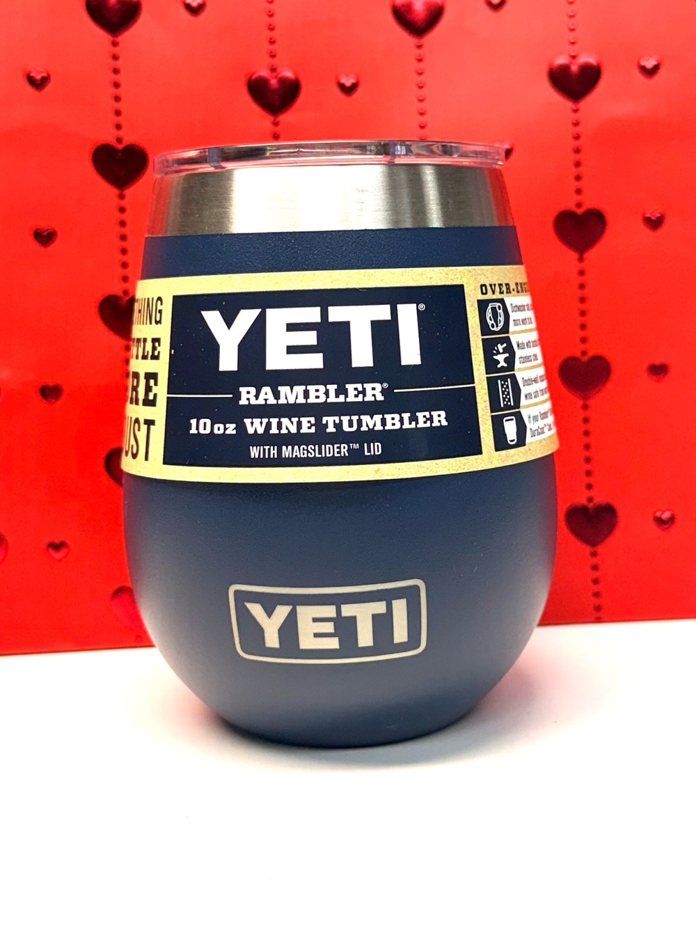 Yeti Navy Blue Wine Tumbler with Clear Lid